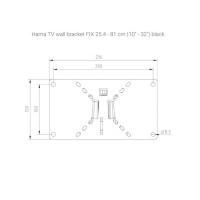 Produktbild för Hama LCD Wall Bracket "Slim" monteringssats - för platt panel - svart