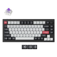 Produktbild för Keychron Q1 HE - tangentbord - QMK anpassad, helt monterad ratt - 75% - QWERTY - Nordisk - kolsvart Inmatningsenhet