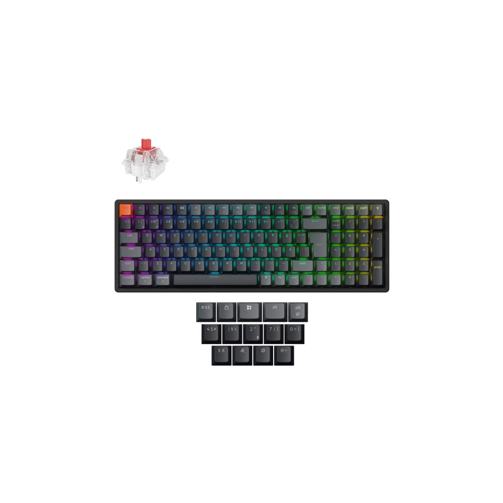 Produktbild för Keychron K4 QMK, 96%, Kabel & Trådlös, USB + RF Wireless + B...