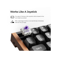 Produktbild för Keychron K4 HE - Special Edition - tangentbord - magnetisk switch, anpassad, ISO-layout samling - 96% - QWERTY - Nordisk - svart, mörkt rosenträ Inmatningsenhet