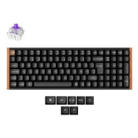 Produktbild för Keychron K4 HE - Special Edition - tangentbord - magnetisk switch, anpassad, ISO-layout samling - 96% - QWERTY - Nordisk - svart, mörkt rosenträ Inmatningsenhet