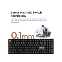 Produktbild för Keychron K4 HE - Special Edition - tangentbord - magnetisk switch, anpassad, ISO-layout samling - 96% - QWERTY - Nordisk - svart, mörkt rosenträ Inmatningsenhet