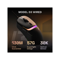 Produktbild för Glorious Gaming Model D3 Kabelansluten, högerhand, optisk, 3...