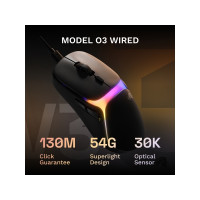 Produktbild för Glorious Gaming Model O3 trådbunden, högerhänt, optisk, 3000...