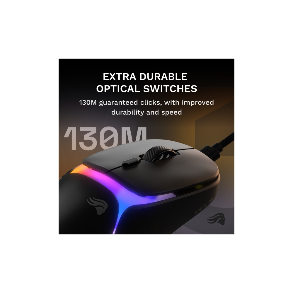 Produktbild för Glorious Gaming Model O3 trådbunden, högerhänt, optisk, 3000...