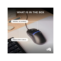 Produktbild för Glorious Gaming Model O3 trådbunden, högerhänt, optisk, 3000...
