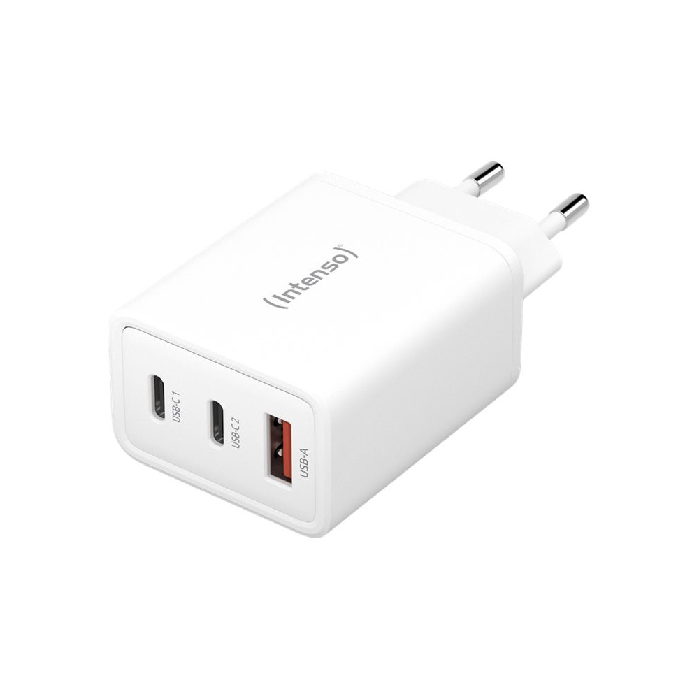 Produktbild för Intenso W65ACC strömadapter - GaN - 2 x USB-C, USB typ A - 65 Watt (paket om 2)