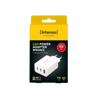 Produktbild för Intenso W65ACC strömadapter - GaN - 2 x USB-C, USB typ A - 65 Watt (paket om 2)