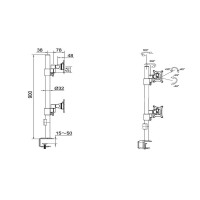 Produktbild för Multibrackets M VESA Deskmount Officeline Dual Vertical monteringssats - för 2 LCD-bildskärmar - svart