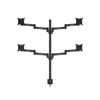 Produktbild för Multibrackets M VESA Deskmount Officeline Quad ställ - justerbar arm - för 4 LCD-bildskärmar - svart
