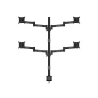 Produktbild för Multibrackets M VESA Deskmount Officeline Quad ställ - justerbar arm - för 4 LCD-bildskärmar - svart
