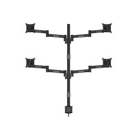 Produktbild för Multibrackets M VESA Deskmount Officeline Quad ställ - justerbar arm - för 4 LCD-bildskärmar - svart