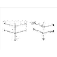Produktbild för Multibrackets M VESA Deskmount Officeline Quad ställ - justerbar arm - för 4 LCD-bildskärmar - svart