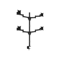 Produktbild för Multibrackets M VESA Deskmount Officeline Quad ställ - justerbar arm - för 4 LCD-bildskärmar - svart