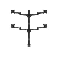 Produktbild för Multibrackets M VESA Deskmount Officeline Quad ställ - justerbar arm - för 4 LCD-bildskärmar - svart