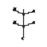 Produktbild för Multibrackets M VESA Deskmount Officeline Quad ställ - justerbar arm - för 4 LCD-bildskärmar - svart