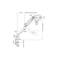 Produktbild för Multibrackets M Deskmount Gas Spring Single - monteringssats - justerbar arm - för LCD-display - vit
