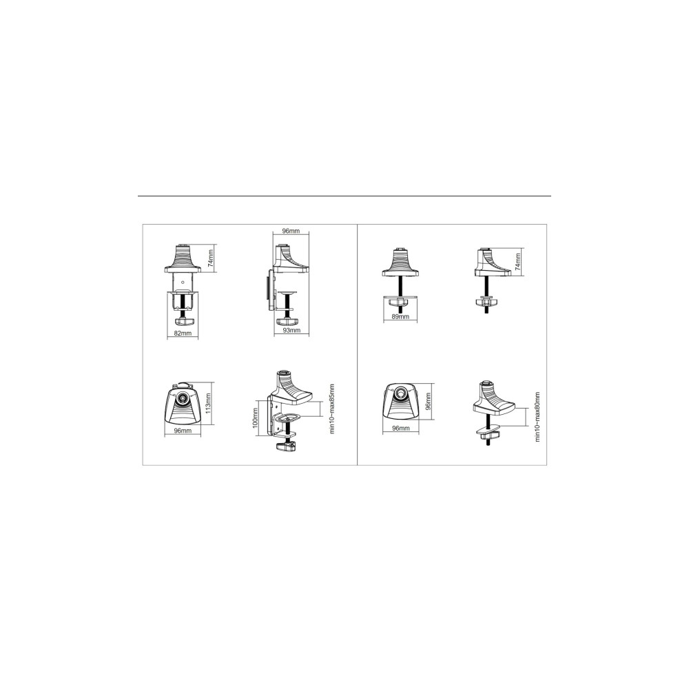 Produktbild för Multibrackets M Deskmount Gas Spring Single - monteringssats - justerbar arm - för LCD-display - vit