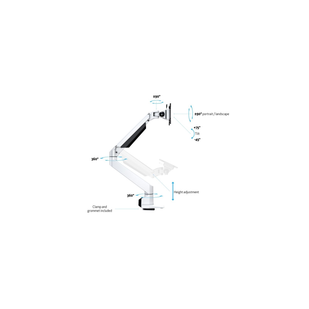 Produktbild för Multibrackets M VESA Gas Lift Arm Single monteringssats - för LCD-display - vit