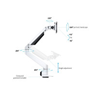 Produktbild för Multibrackets M VESA Gas Lift Arm Single monteringssats - för LCD-display - vit