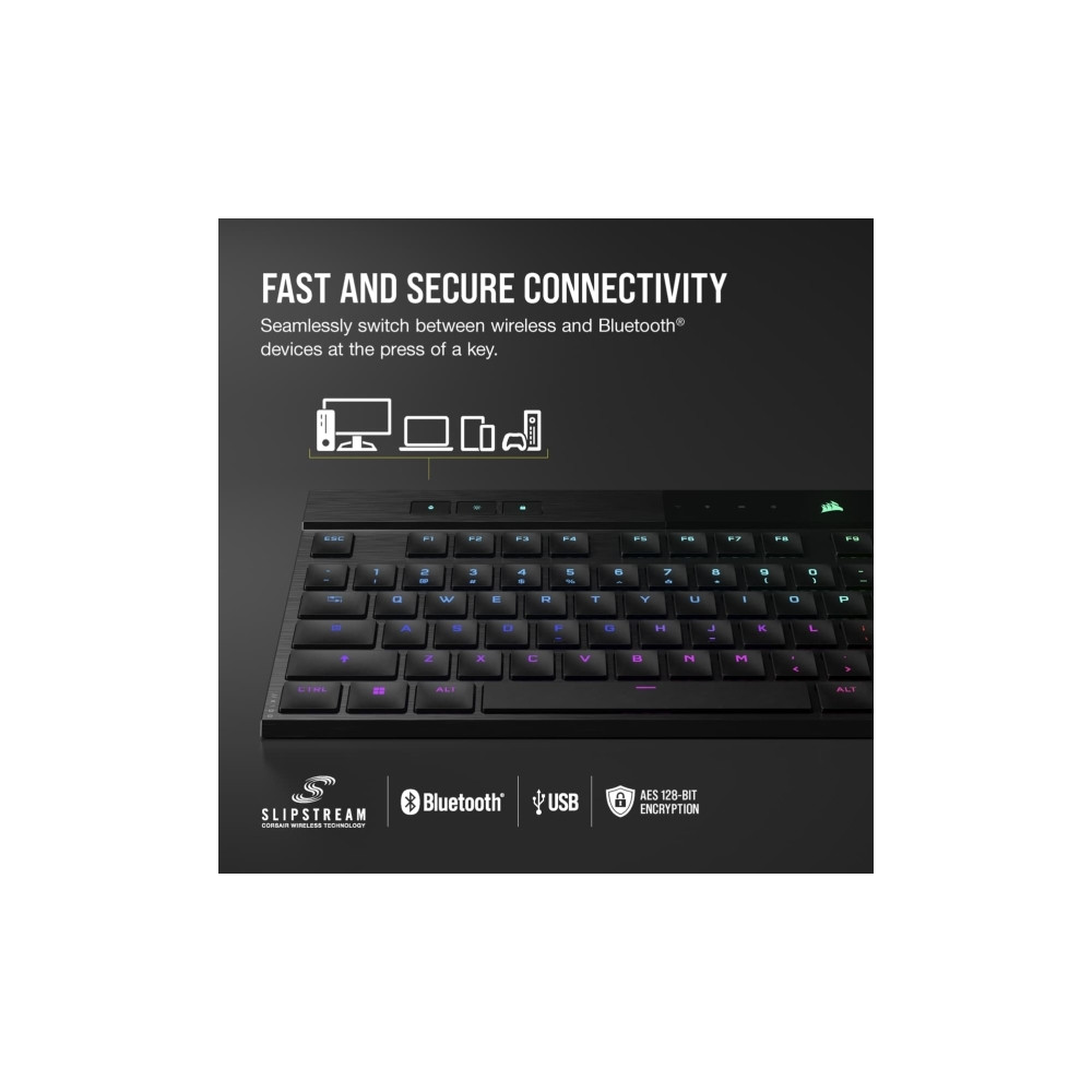 Produktbild för CORSAIR Gaming K100 AIR RGB - tangentbord - ultratunn - Nordisk Inmatningsenhet