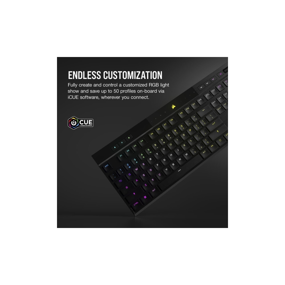 Produktbild för CORSAIR Gaming K100 AIR RGB - tangentbord - ultratunn - Nordisk Inmatningsenhet