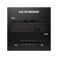 Produktbild för CORSAIR Gaming K100 AIR RGB - tangentbord - ultratunn - Nordisk Inmatningsenhet