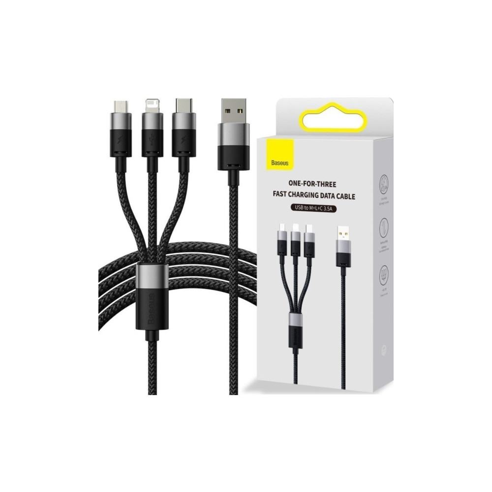 Produktbild för Baseus SUP0002696, 1,2 m, USB A, USB C/Micro USB-A/Lightning...