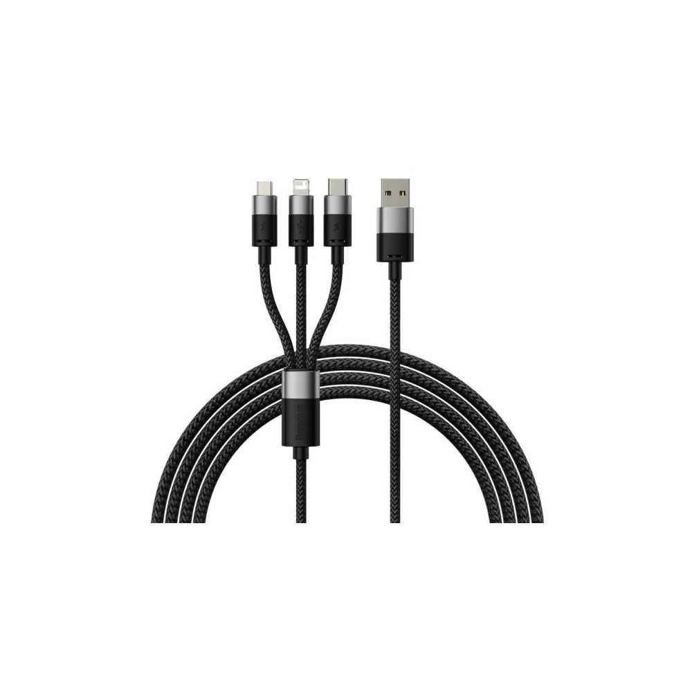 Produktbild för Baseus SUP0002696, 1,2 m, USB A, USB C/Micro USB-A/Lightning...