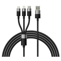 Produktbild för Baseus SUP0002696, 1,2 m, USB A, USB C/Micro USB-A/Lightning...