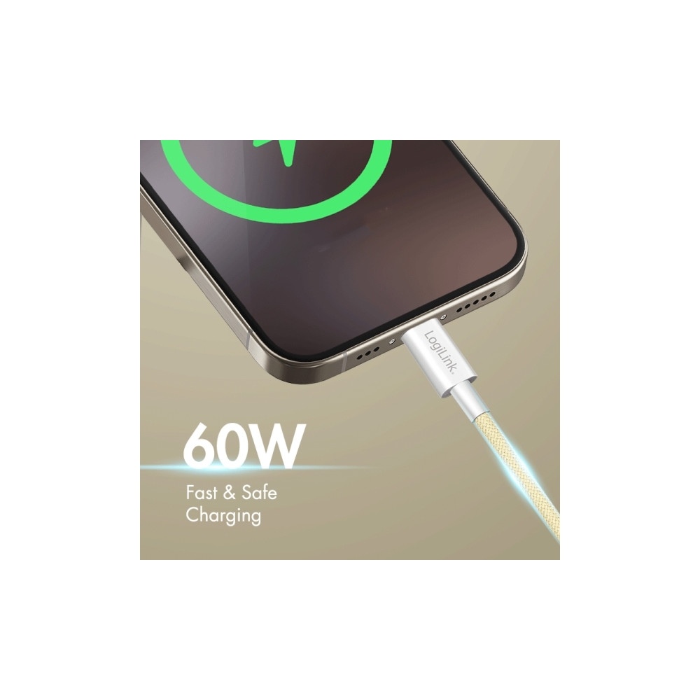 Produktbild för LogiLink CU0349, 1,5 m, USB C, USB C, USB 2.0, 0,48 Gbit/sek...