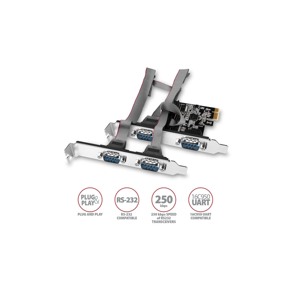 Produktbild för Axagon PCEA-PSN PCIe-Adapter mit 4x Seriell-Ports