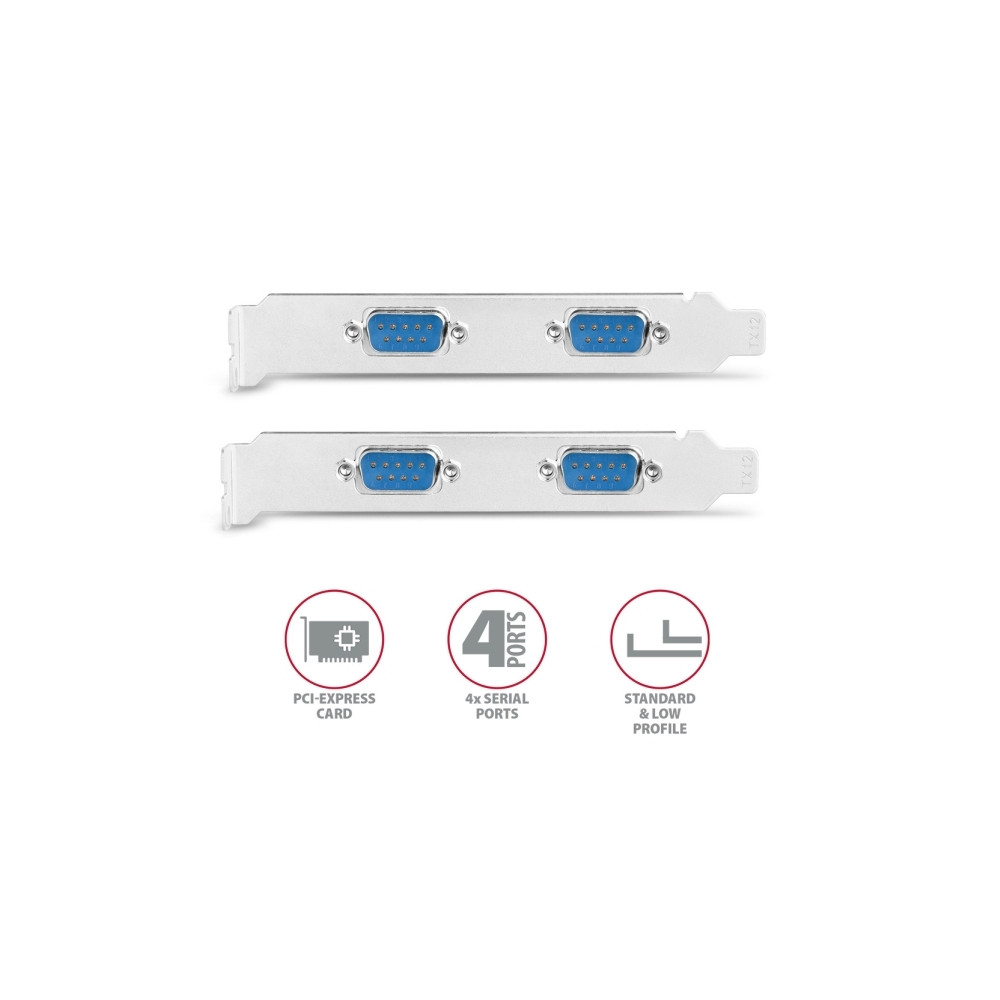 Produktbild för Axagon PCEA-PSN PCIe-Adapter mit 4x Seriell-Ports
