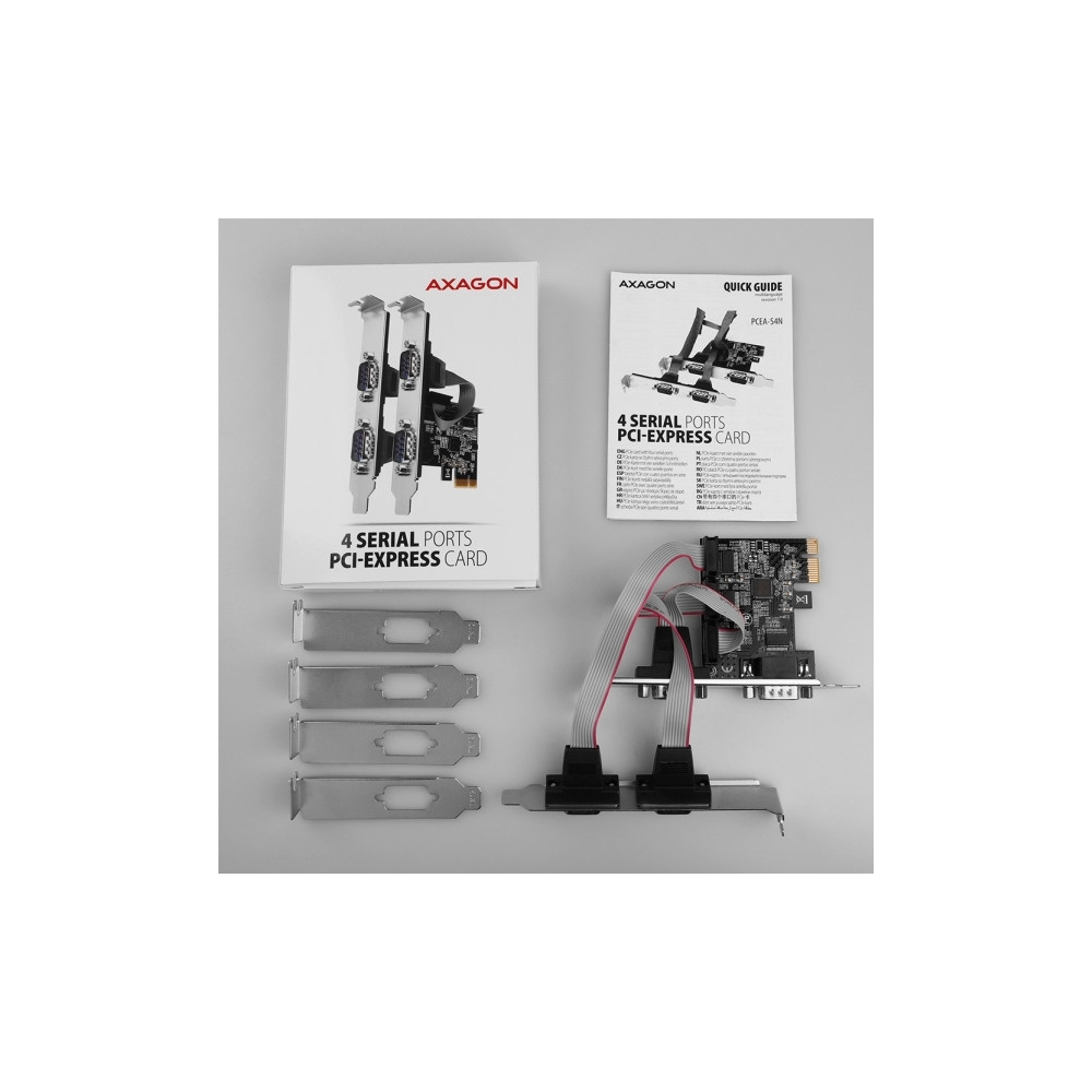 Produktbild för Axagon PCEA-PSN PCIe-Adapter mit 4x Seriell-Ports