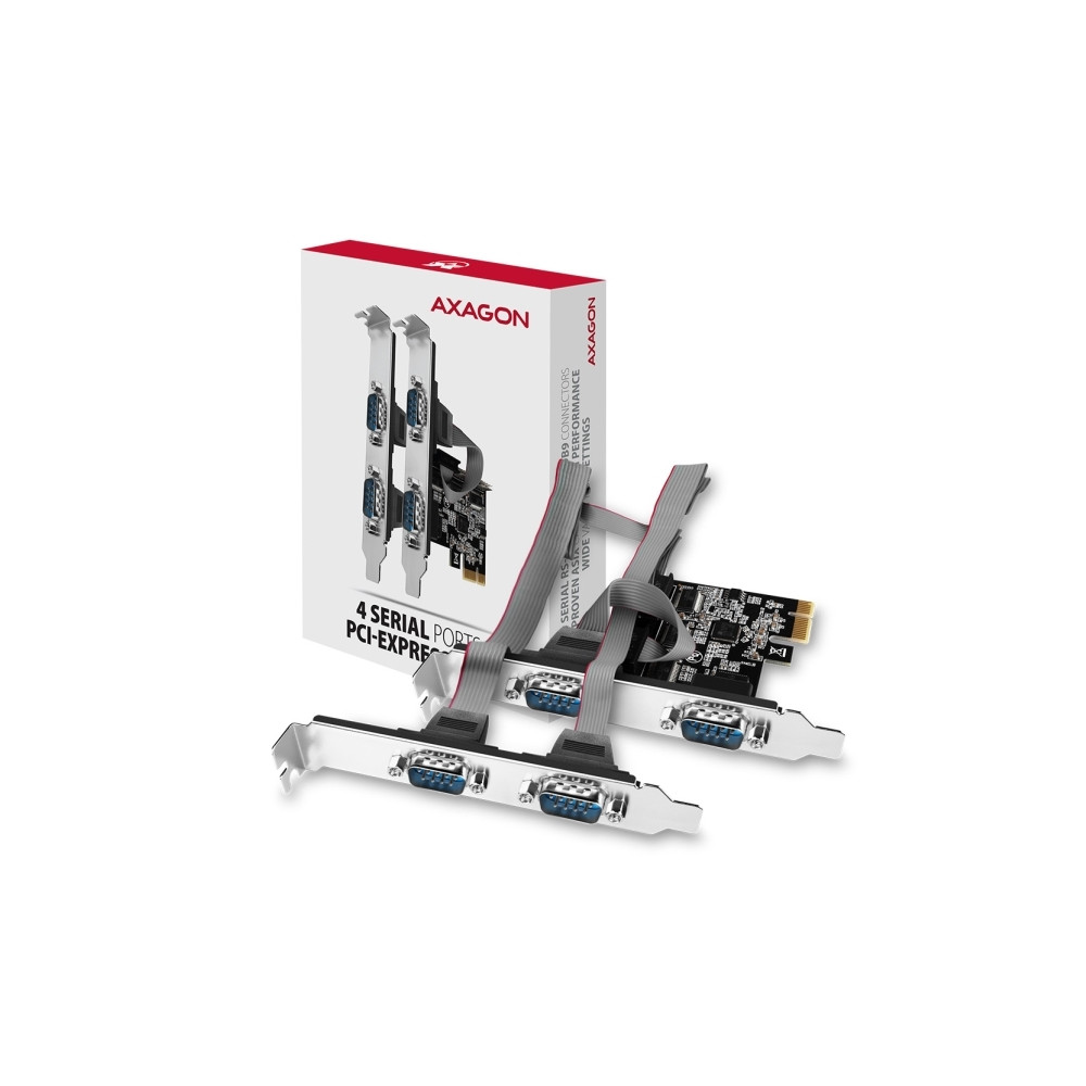 Produktbild för Axagon PCEA-PSN PCIe-Adapter mit 4x Seriell-Ports
