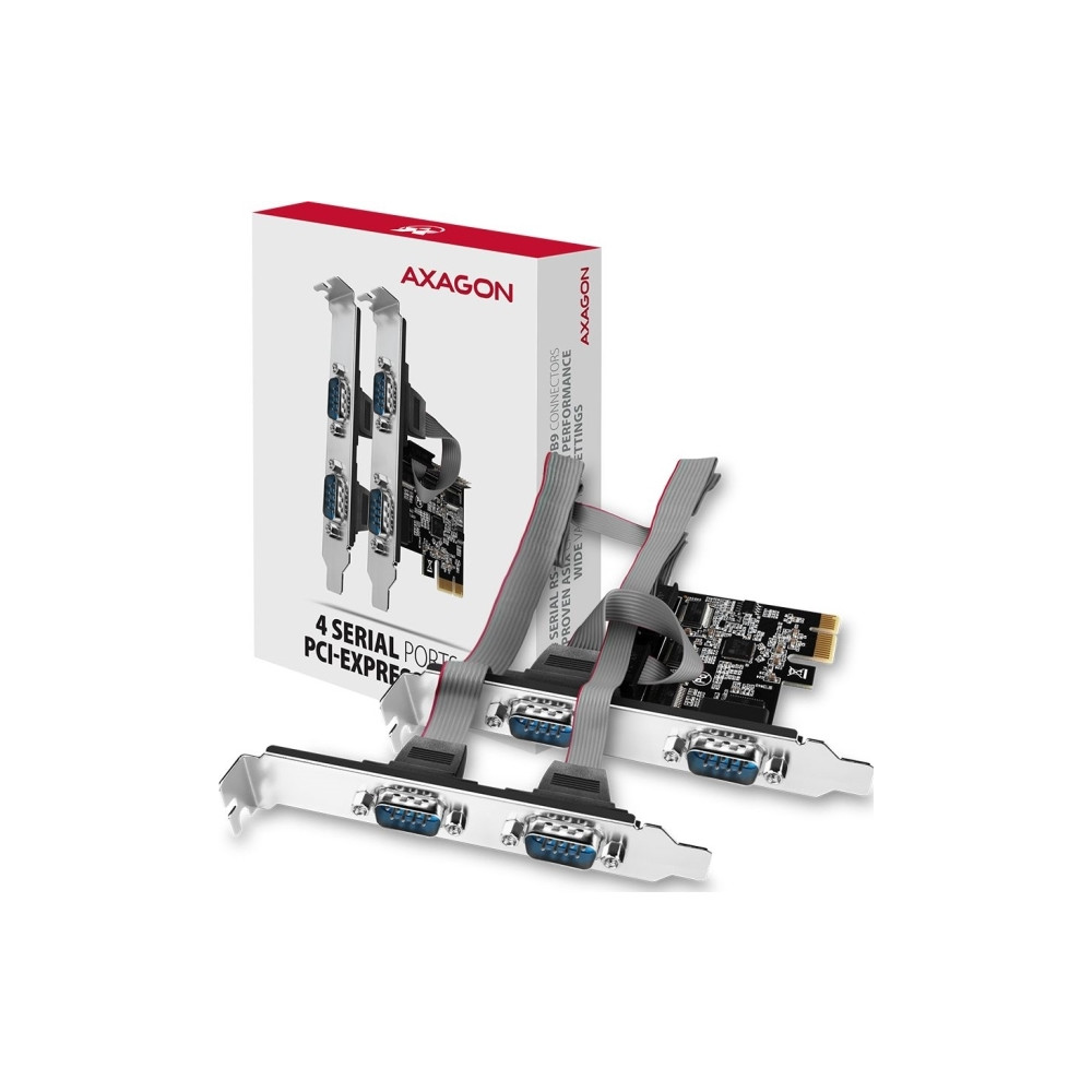 Produktbild för Axagon PCEA-PSN PCIe-Adapter mit 4x Seriell-Ports