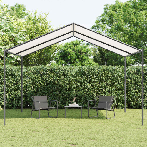 vidaXL Paviljong 4 x 4 x 2,6 m Vit Stål och Polyester 180 gsm