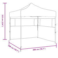 Produktbild för Partytält Antracit 200 x 200 x 315 cm Oxford Tyg