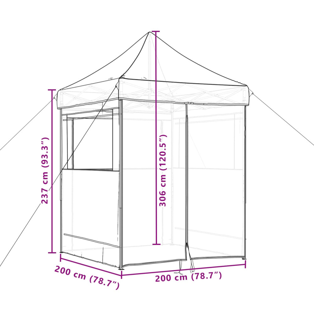 Produktbild för Partytält Terracotta 200 x 200 x 306 cm Oxford Tyg