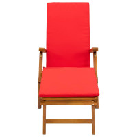 Produktbild för Reclining och Fällbar Solstol 2 pcs Röd 55 x 146 x 91 cm