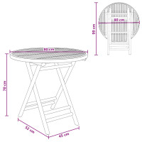 Produktbild för Trädgårdsbord Naturfärg 80 x 70 cm Bambu