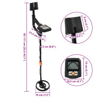 Produktbild för Metalldetektor med LCD-skärm 3 modeller 19 cm spole Svart