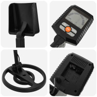 Produktbild för Metalldetektor med LCD-skärm 3 modeller 19 cm spole Svart