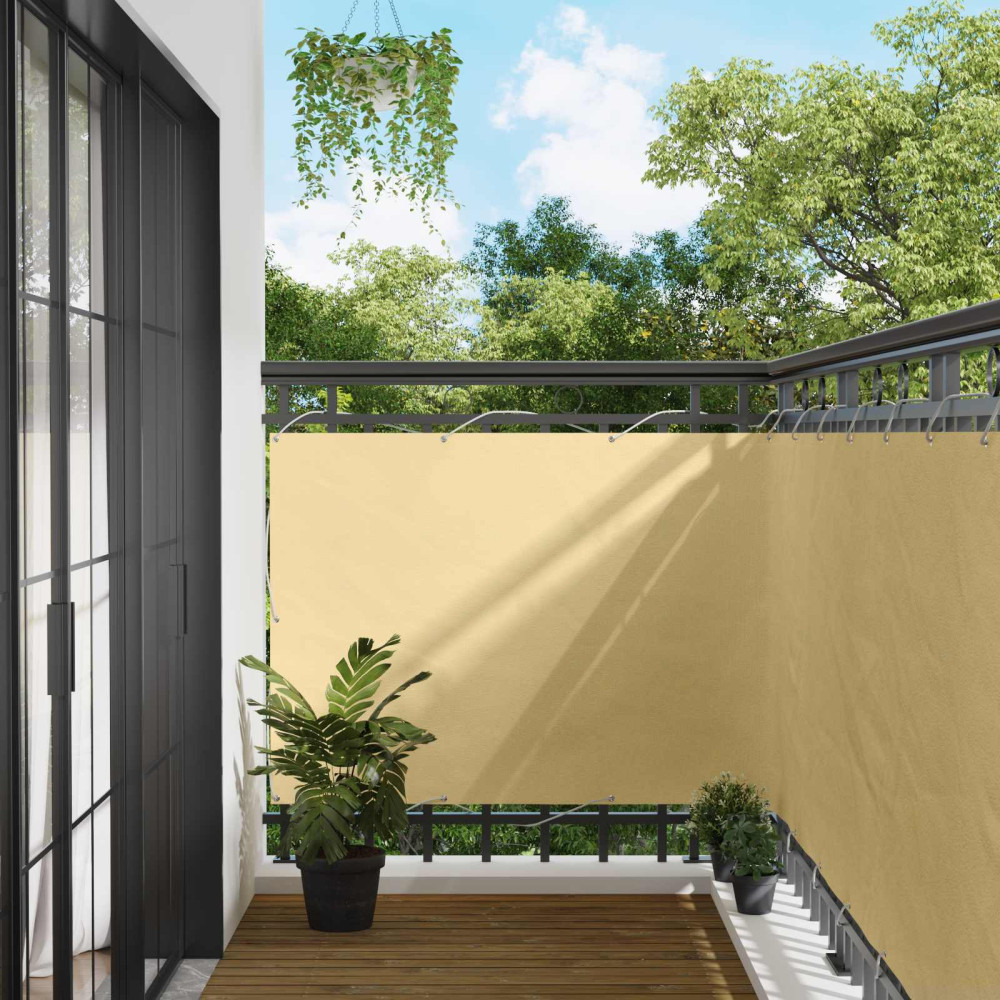 Produktbild för Balkong Skärm Sand 110 x 1000 cm Oxford Tyg