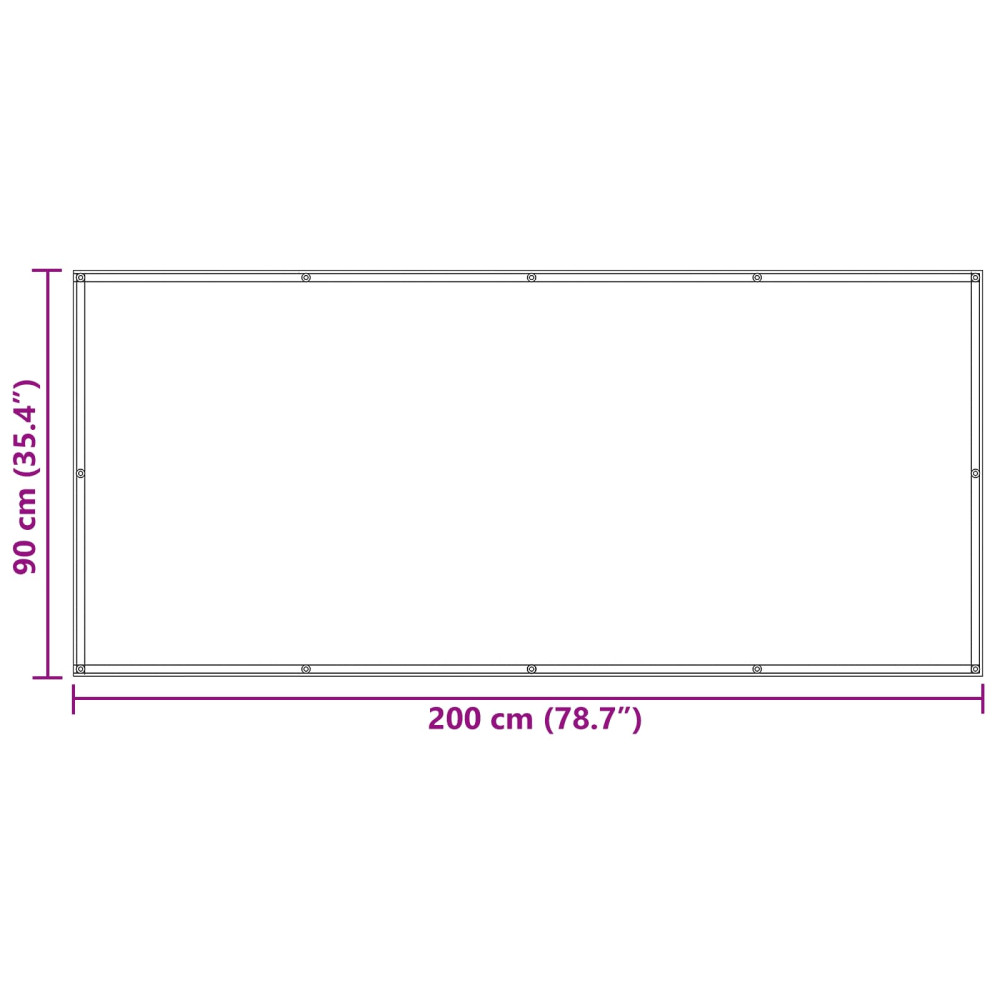 Produktbild för Balkong Skärm 90 x 200 cm PU-belagt oxford alu