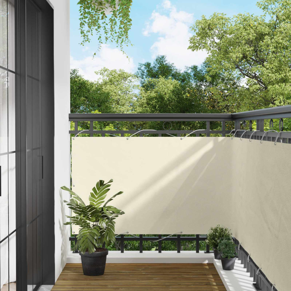 Produktbild för Balkong Skärm Kräm 100 x 600 cm Oxford Tyg