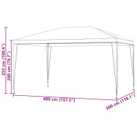 Produktbild för Partytält 400 x 300 x 255 cm Röd PE och stål