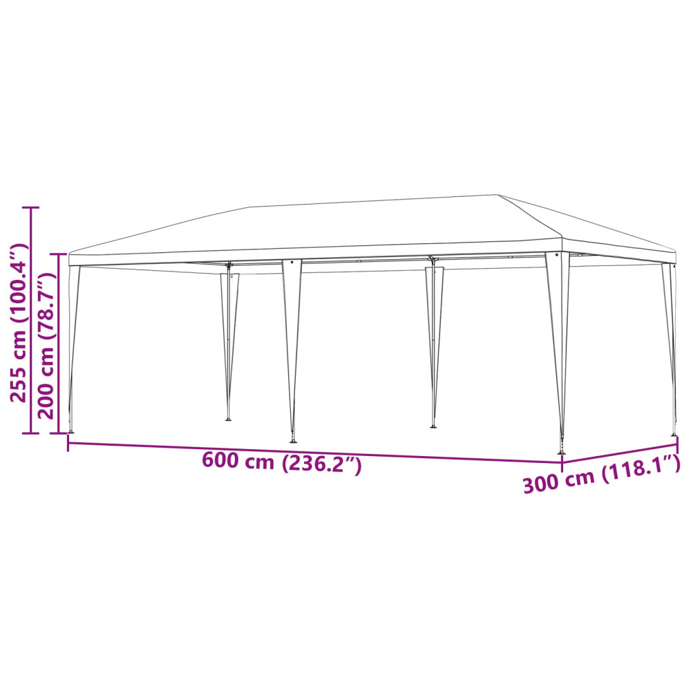 Produktbild för Partytält Röd 600 x 300 x 255 cm PE och stål