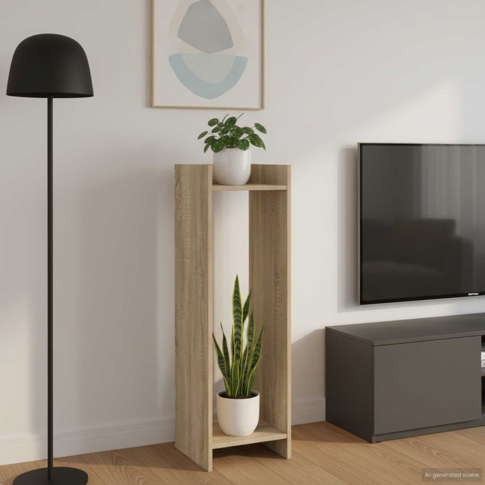Produktbild för Växtställ Sonoma-ek 30 x 30 x 100 cm Konstruerat trä