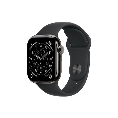 Apple Apple Watch Series 11 (GPS + Cellular) - skiffer titan - smart klocka med sportband - svart - 64 GB